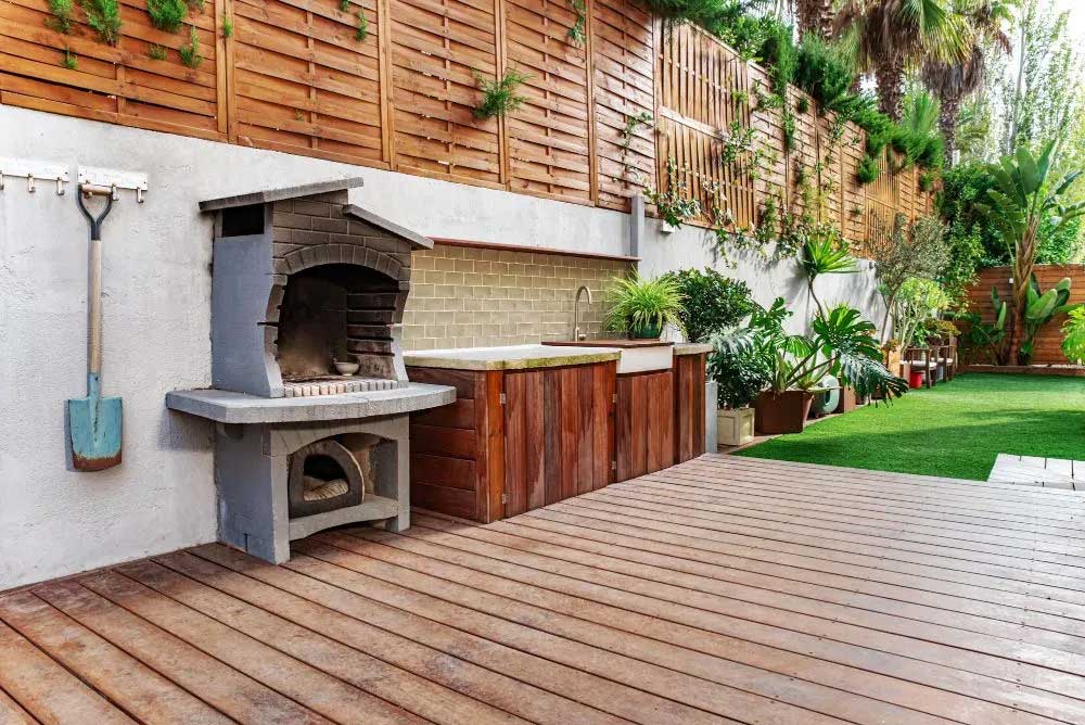 Modern house with outdoor furniture